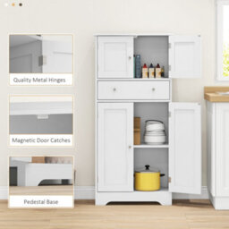 Homcom Kitchen Cupboard Kitchen Cabinet With Drawer And Adjustable Shelf White - thumbnail 8