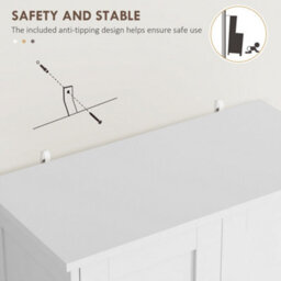 Homcom Kitchen Cupboard Kitchen Cabinet With Drawer And Adjustable Shelf White - thumbnail 7