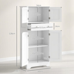 Homcom Kitchen Cupboard Kitchen Cabinet With Drawer And Adjustable Shelf White - thumbnail 3