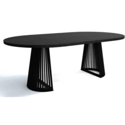 Heze Furniture Ruston Extending Dining Table Scandinavian Style - Black - thumbnail 4