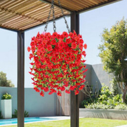 Artificial Outdoor Hanging Petunia Flowers, 2 Pieces Faux Petunias, Hanging Artificial Flowers, Weather Resistant, Uv Resistant - thumbnail 6