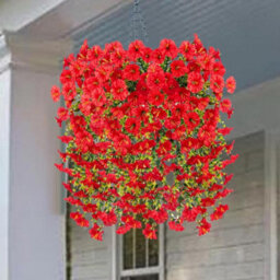 Artificial Outdoor Hanging Petunia Flowers, 2 Pieces Faux Petunias, Hanging Artificial Flowers, Weather Resistant, Uv Resistant - thumbnail 7