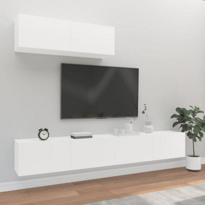 Berkfield 3 Piece Tv Cabinet Set White Engineered Wood - image 1