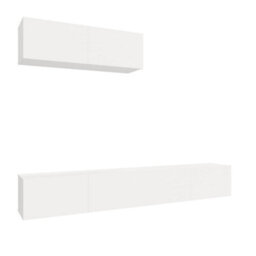 Berkfield 3 Piece Tv Cabinet Set White Engineered Wood - thumbnail 2