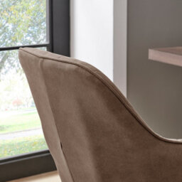 Furniturebox Booker Brown Faux Leather Office Chair - Stylish Tub Design Office Chair With Swivel & Castors - Premium Office Chair Home Or Work - thumbnail 7