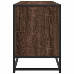 Berkfield Tv Cabinet Brown Oak 100X35X50 Cm Engineered Wood And Metal - thumbnail 5