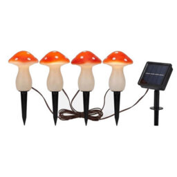 Storm Trading Group Set Of 4 Solar Power Fairy Mushroom Stake Lights Outdoor Garden Pathway Décor - thumbnail 2