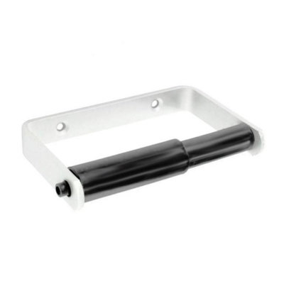 Securit Aluminium Toilet Roll Holder Silver/black (135mm)