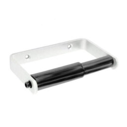 Securit Aluminium Toilet Roll Holder Silver/black (135mm)