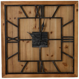 Hill Interiors Williston Square Large Wooden Wall Clock - thumbnail 1