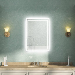 AVER-GROWTH Led Bathroom Mirror With 3 Colour Lights Demister Pad Anti-Fog Touch/wall Switch Dimmable Portrait/landscape 500X700mm