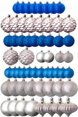 Christmas Tree World The Blue & Silver Bauble 60Pc Base Set - image 1