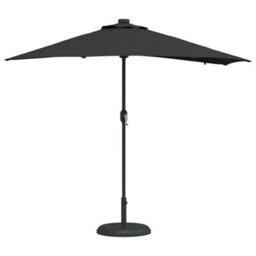Berkfield Garden Parasol With Led Strip Lights Black Fabric - thumbnail 3