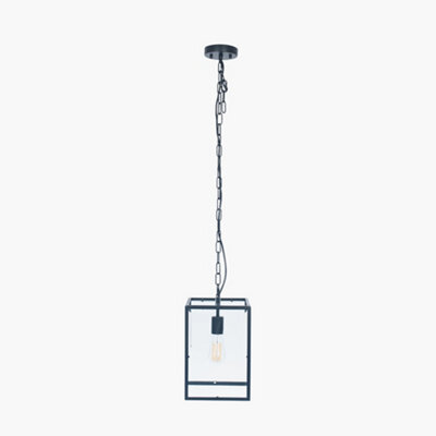 Pacific Lifestyle Llewellyn Matt Black Metal And Glass Pendant - image 1