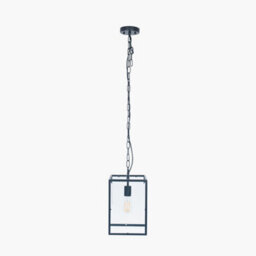 Pacific Lifestyle Llewellyn Matt Black Metal And Glass Pendant - thumbnail 1