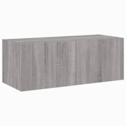Walplus Tv Wall Cabinet With Led Lights Grey Sonoma 80X35X31 Cm - thumbnail 7
