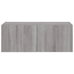 Walplus Tv Wall Cabinet With Led Lights Grey Sonoma 80X35X31 Cm - thumbnail 9