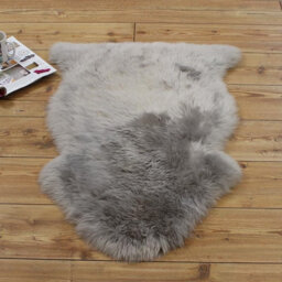 Sheepskin Silver Animal Modern Abstract Shaggy Hand Made Rug For Living Room Bedroom & Dining Room-180Cm X 180Cm (Sexto) - thumbnail 3