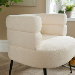 Home Source Boucle Barrel Chair Cream - thumbnail 6