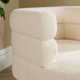 Home Source Boucle Barrel Chair Cream - thumbnail 5