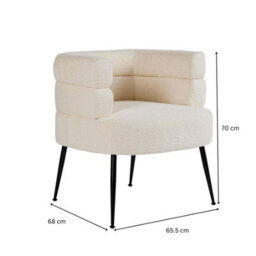 Home Source Boucle Barrel Chair Cream - thumbnail 2