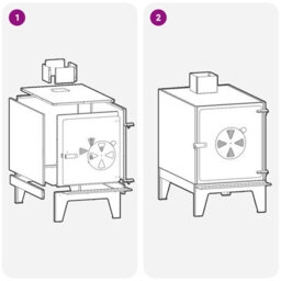 Walplus Camping Stove With Chimney Black 35X50X60 Cm Steel - thumbnail 9