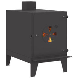Walplus Camping Stove With Chimney Black 35X50X60 Cm Steel - thumbnail 3