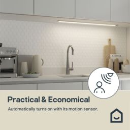 GoodHome Menezes White Silver Effect Mains-Powered Led Neutral White Under Cabinet Light Ip20 (L)885mm (W)42mm - thumbnail 6