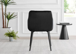 Furniturebox Imperia White High Gloss 6 Seater Dining Table With Structural 2 Plinth Column Legs 6 Black Velvet Black Leg Calla Chairs - thumbnail 8