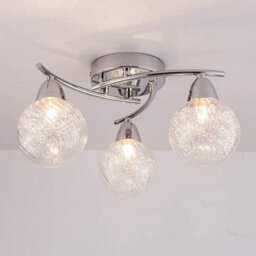 Harper Living Bolla 3Xg9 Energy Saving Led Semi Flush Ceiling Light, Straight Arms, Polished Chrome, Natural White (4000K), Bulbs Included