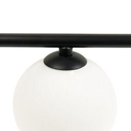 Beliani Ring Wall Lamp 70 Cm - Matte Black Iron With Four Glass Globes - thumbnail 5