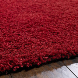 Red Handmade Rug, 50mm Thickness Plain Shaggy Rug, Modern Luxurious Red Rug For Bedroom, & Dining Room-133Cm (Circle) - thumbnail 2