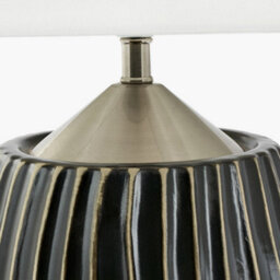 Pacific Lifestyle Black Textured Ceramic And Brushed Silver Table Lamp - thumbnail 6