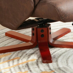 Dark Brown Recliner Chair With Footstool, Backrest Adjustable Armchair - thumbnail 6