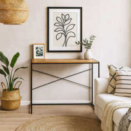 Wyld Haus El Paso Black Metal And Wild Oak Veneer Desk - thumbnail 2