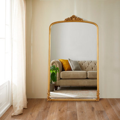 The Online Mirror Shop Chatsworth Gold Oversized Leaner Mirror - Elegant Rectangular Floor Design- H 200Cm X W 120Cm - image 1