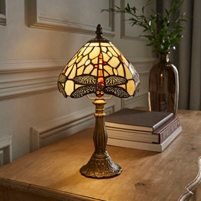Valuelights Tiffany Dragonfly Stained Glass Table Lamp And Bulb - image 1
