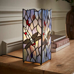 Valuelights Tiffany Dragonfly Stained Glass Table Lamp And Bulb - thumbnail 2