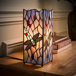 Valuelights Tiffany Dragonfly Stained Glass Table Lamp And Bulb - thumbnail 3