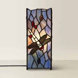 Valuelights Tiffany Dragonfly Stained Glass Table Lamp And Bulb - thumbnail 4