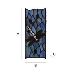 Valuelights Tiffany Dragonfly Stained Glass Table Lamp And Bulb - thumbnail 9