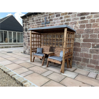Marlborough Grand Harvey Classic Twin Seat Grey Arbour With 2 X Grand Chair Cushion Grey & 2 X Scatter Cushion Grey - image 1