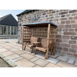 Marlborough Grand Harvey Classic Twin Seat Grey Arbour With 2 X Grand Chair Cushion Grey & 2 X Scatter Cushion Grey - thumbnail 3