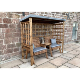 Marlborough Grand Harvey Classic Twin Seat Grey Arbour With 2 X Grand Chair Cushion Grey & 2 X Scatter Cushion Grey - thumbnail 2
