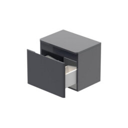 Affine Bathroom Cloakroom Vanity Unit Wall Mounted Countertop Basin Grey Gloss 500mm - thumbnail 4
