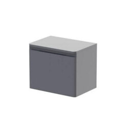 Affine Bathroom Cloakroom Vanity Unit Wall Mounted Countertop Basin Grey Gloss 500mm - thumbnail 3