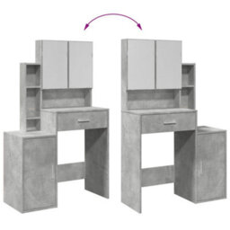 Berkfield Dressing Table With Cabinet Concrete Grey 80X35X132 Cm - thumbnail 9