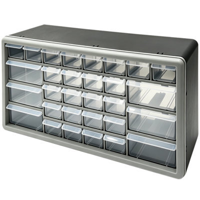 Kct 30 Plastic Multi Drawer Storage Organiser Drawers Cabinet Garage Unit Wall Mountable