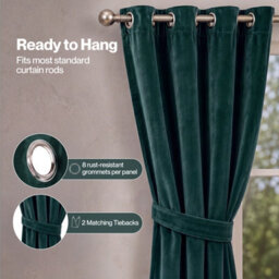 Marlow Velvet Blackout Curtains Thermal Insulated For Bedroom Living Room - thumbnail 7