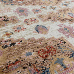 Traditional Beige Persian Bordered Geometric Easy To Clean Rug For Dining Room Bedroom & Living Room-120Cm X 170Cm - thumbnail 2